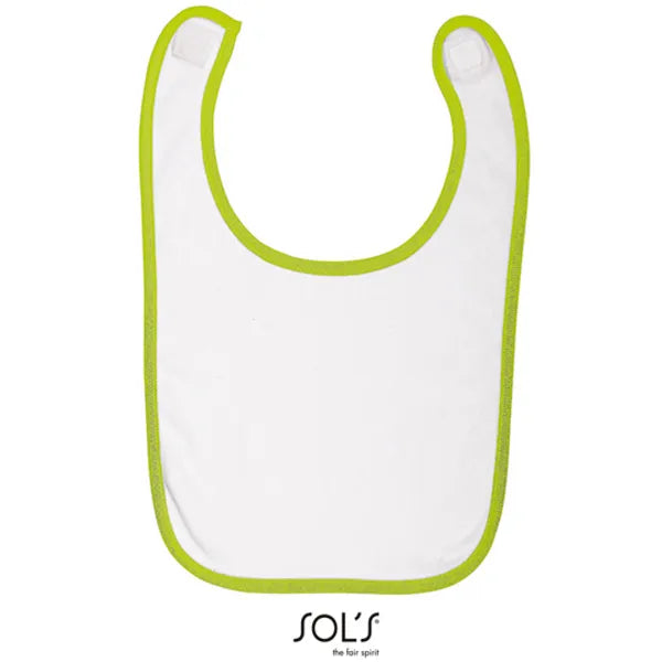 Sol's babyslabbetje, Wit en limegroen - 24L116
