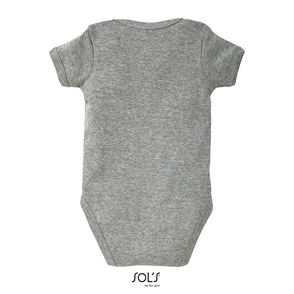 Sol's katoenen babyromper achterzijde, Grijs gemêleerd - 24L118