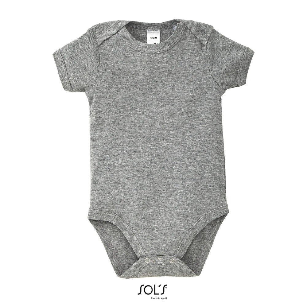 Sol's katoenen babyromper voorzijde, Grijs gemêleerd - 24L118