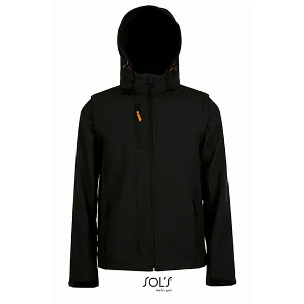 softshell jas afneembare mouwen sols zwart voorzijde 24lp01647