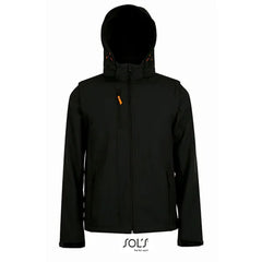 Sol's Softshell Jas met Afneembare Mouwen en Capuchon Zwart