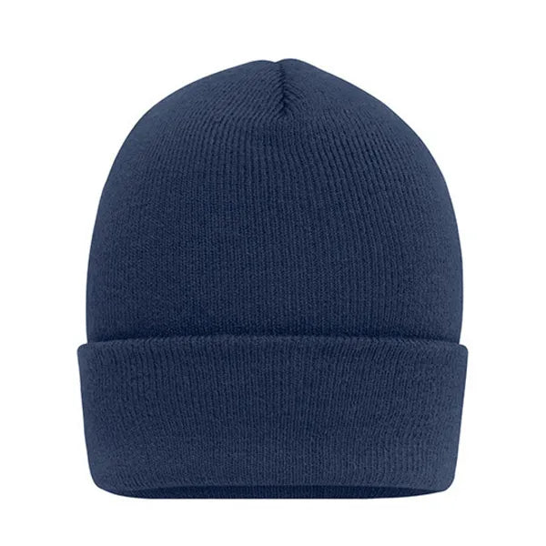 Klassieke gebreide muts met extra brede omslag, Blauw - 24MB7139