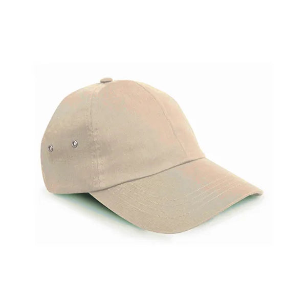 6-panel cap met laag profiel en metalen gesp, Beige - 24RH63