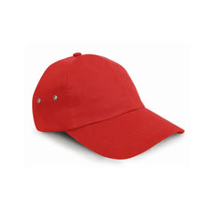 Stijlvolle 6-panel Cap met Laag Profiel en Metalen Gesp - Rood