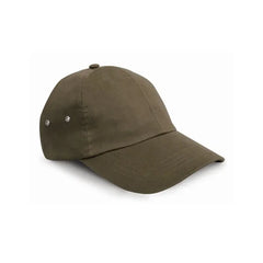 Stijlvolle 6-panel Cap met Laag Profiel en Metalen Gesp - Olive