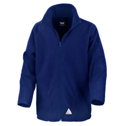 fleece jas microfleece result core junior kobalt blauw voorzijde 24rt114j