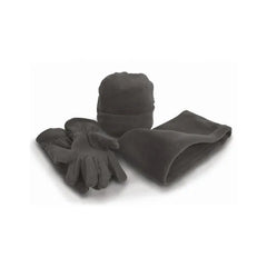 Fleece Set met Muts, Handschoenen en Nekwarmer - Grijs