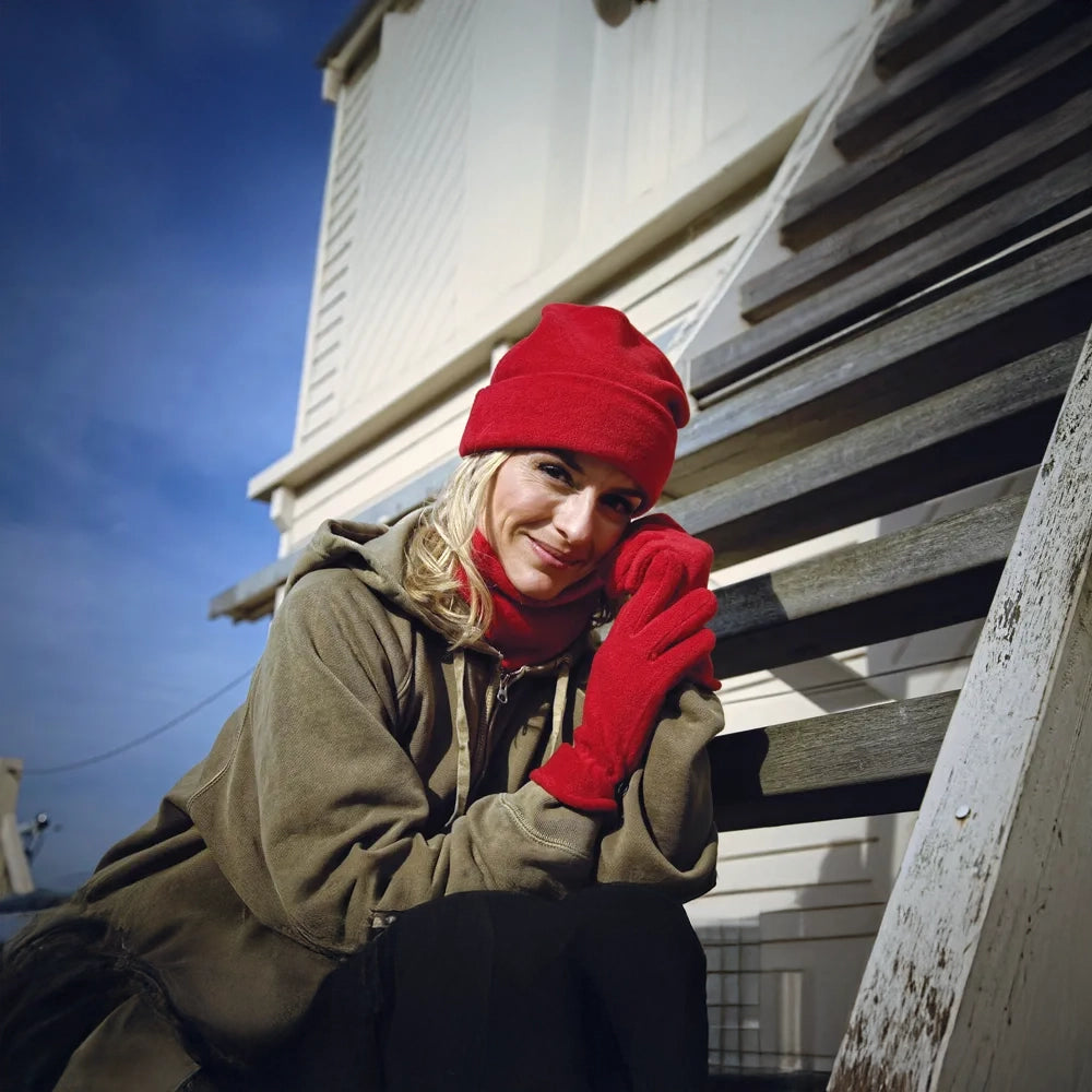 result fleece set sjaal rood sfeer foto 24rt40