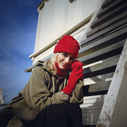 result fleece set sjaal rood sfeer foto 24rt40