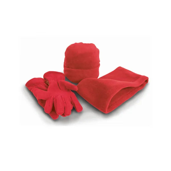 result fleece set sjaal rood 24rt40