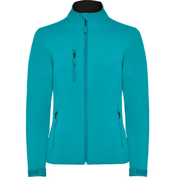 jas softshell slim fit roly turquoise voorzijde 24ry6437