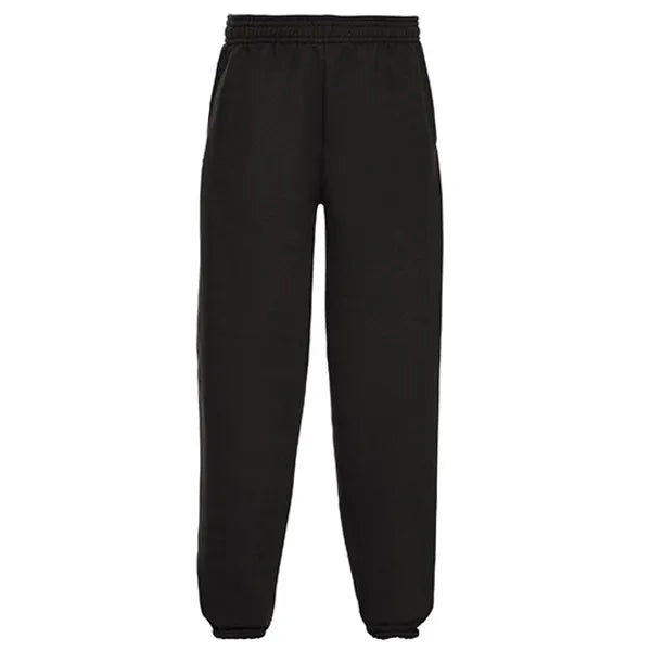 joggingbroek regular fit russel kind zwart voorzijde 24z750k
