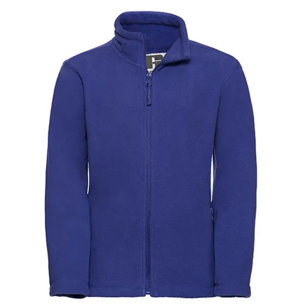 fleece jas polyester russell kind kobalt blauw voorzijde 24z8700k