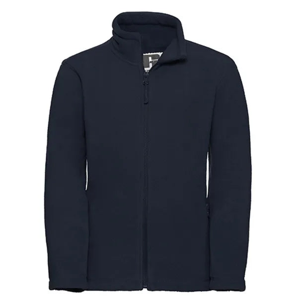 fleece jas polyester russell kind navy voorzijde 24z8700k