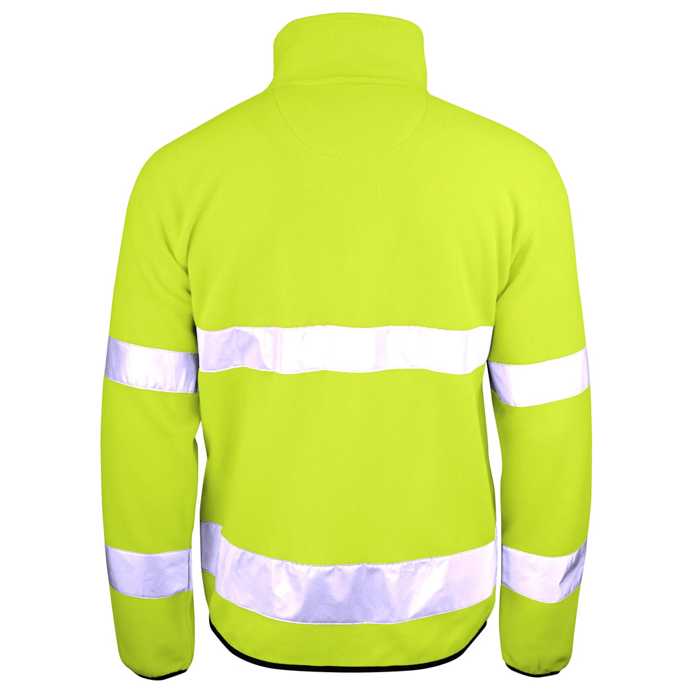  jacket fleece high visibility  duimgaten geel achterzijde 255502
