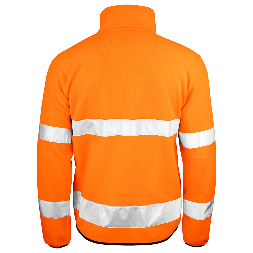 jacket fleece high visibility duimgaten oranje achterzijde 255502