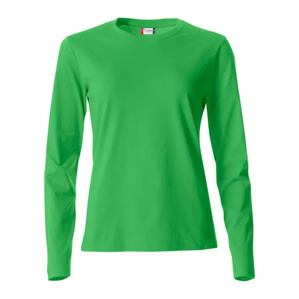 t shirt lange mouwen basic dames clique appel groen voorzijde 259034