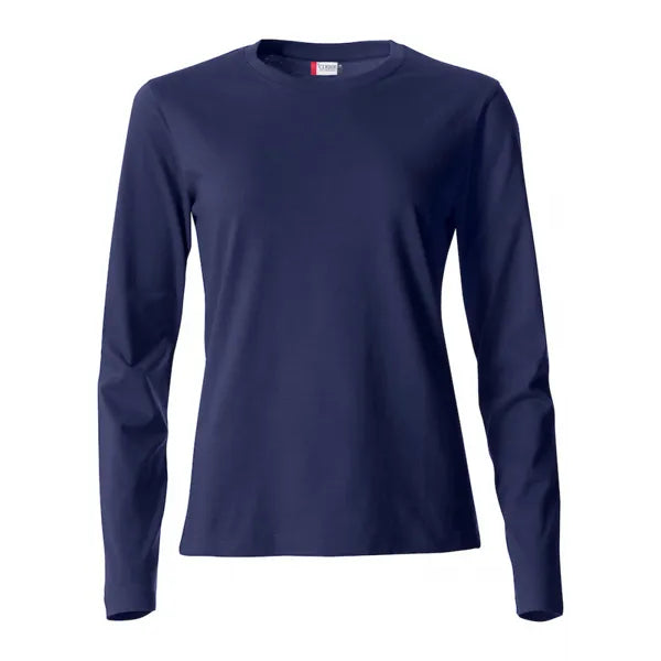 t shirt lange mouwen basic dames clique dark navy voorzijde 259034