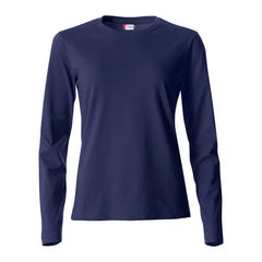 T-shirt Basic met Lange Mouwen van Clique - Dark Navy