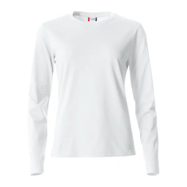 t shirt lange mouwen basic dames clique wit voorzijde 259034