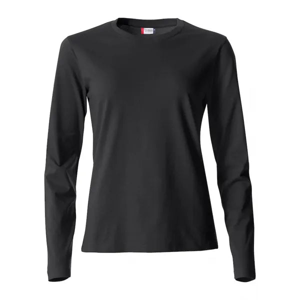 t shirt lange mouwen basic dames clique zwart voorzijde 259034