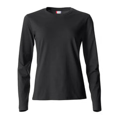 T-shirt Basic met Lange Mouwen van Clique - Zwart
