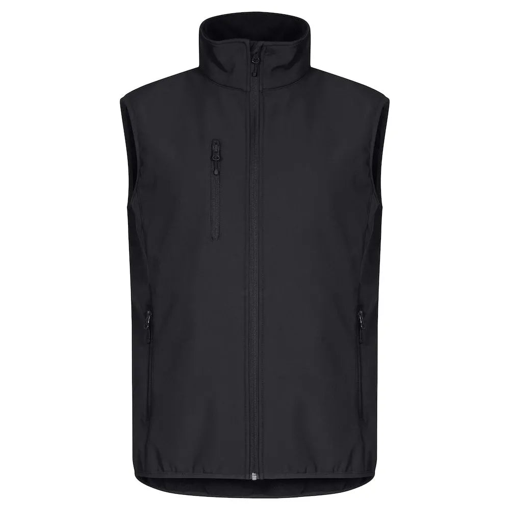 bodywarmer classic softshell vest clique zwart voorzijde 260200911