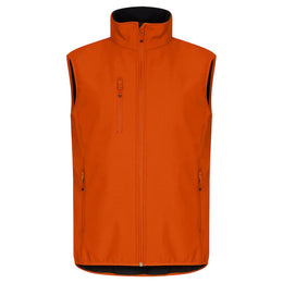 bodywarmer classic softshell vest clique blood oranje voorzijde 260200911