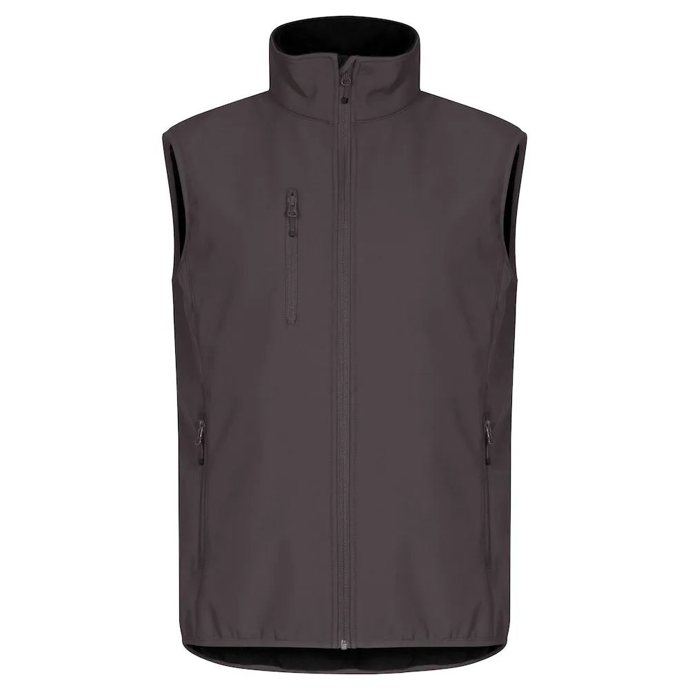 bodywarmer classic softshell vest clique dark grey voorzijde 260200911