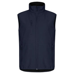 bodywarmer classic softshell vest clique dark navy voorzijde 260200911