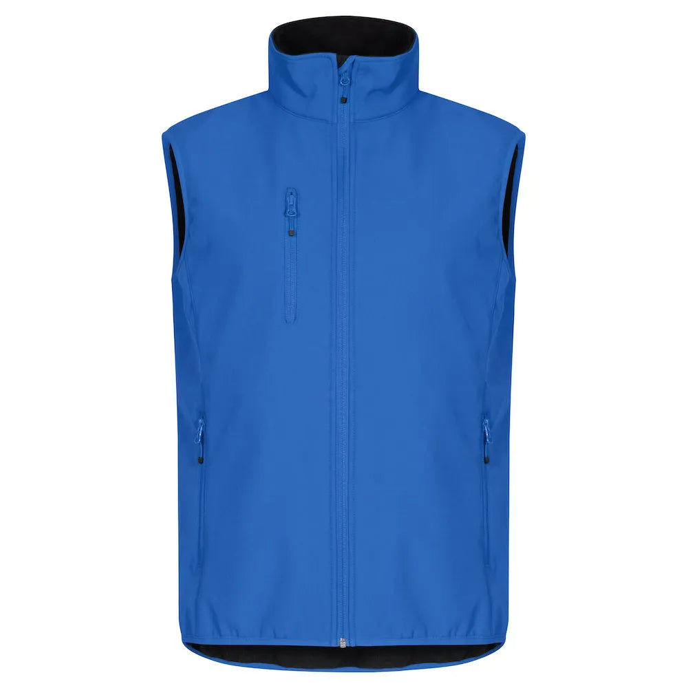 bodywarmer classic softshell vest clique royal blauw voorzijde 260200911