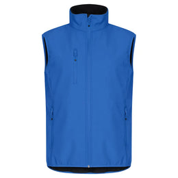 bodywarmer classic softshell vest clique royal blauw voorzijde 260200911