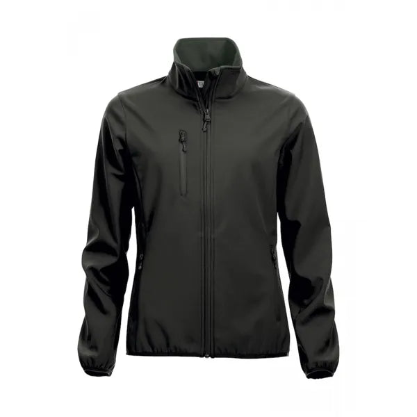 Dames softshelljas 3-laags van basic, Zwart - 260200915
