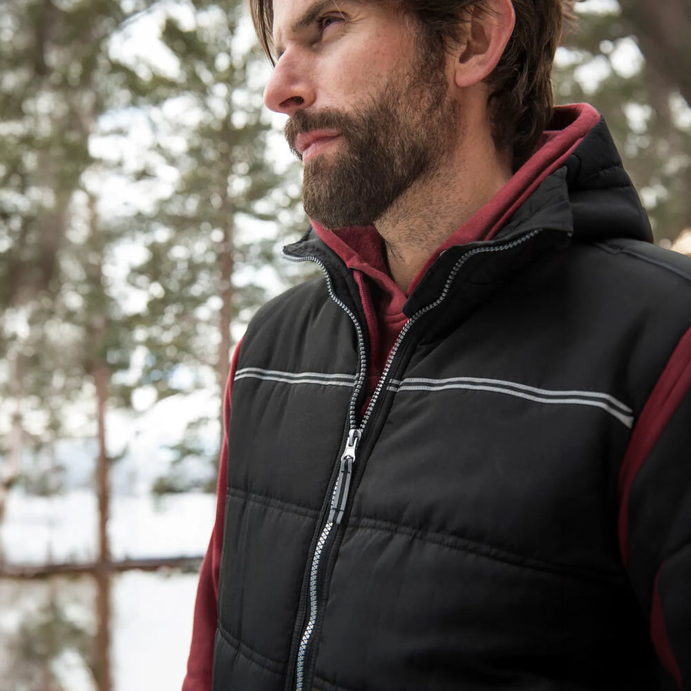 Gewatteerde bodywarmer met reflecterende details - Zwart