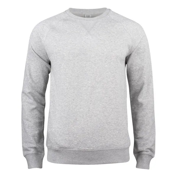 sweater premium roundneck clique grijs melange voorzijde 26021000