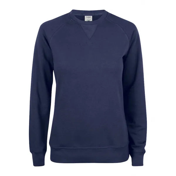 sweater premium roundneck ladies clique dark navy voorzijde 26021001