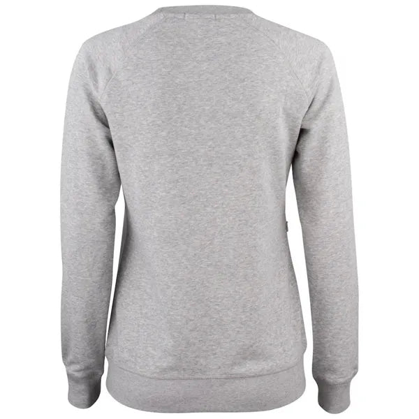 sweater premium roundneck ladies clique grijs melange achterzijde 26021001