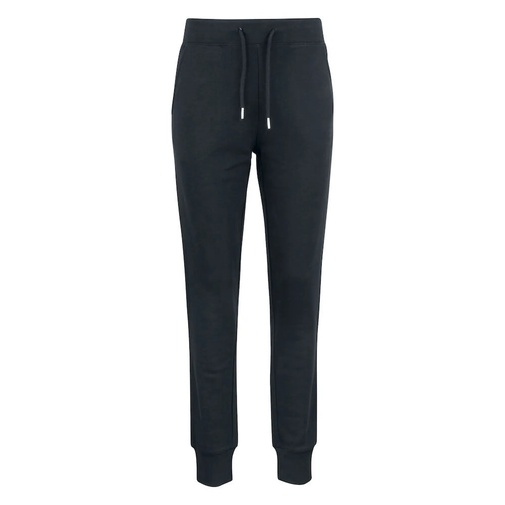 joggingbroek sweatpants premium ladies clique zwart voorzijde 26021009