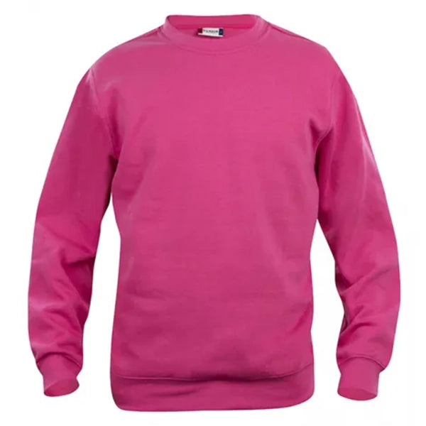 clique basic roundneck sweater helder kersen voorzijde 26021030