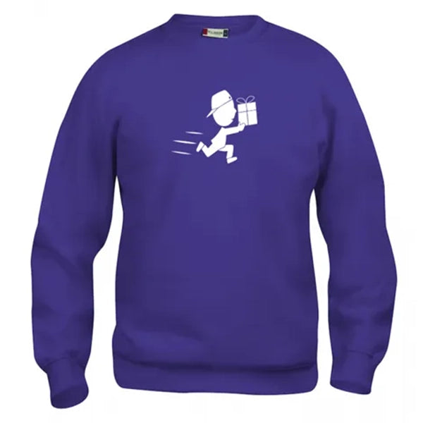 clique basic roundneck sweater helder lila voorzijde 26021030