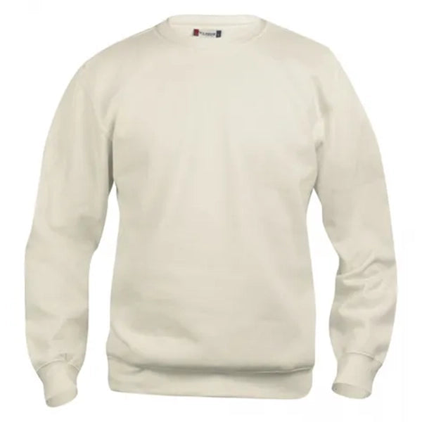 clique basic roundneck sweater licht khaki voorzijde 26021030