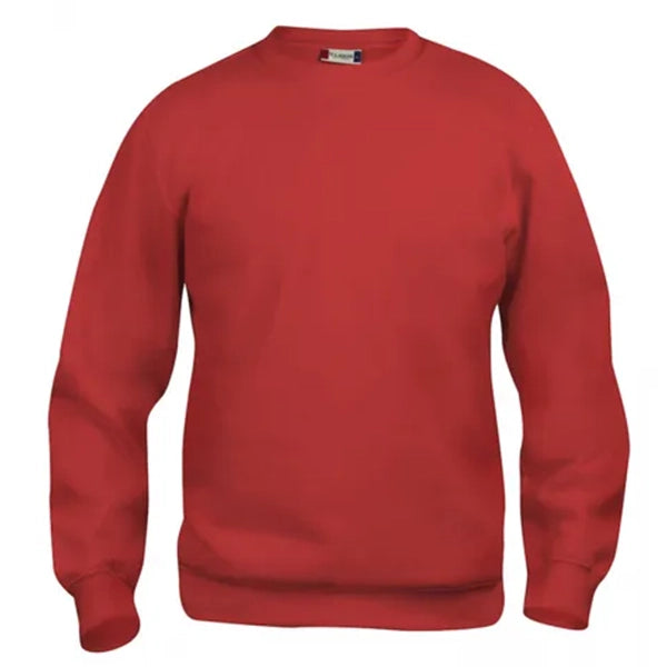 clique basic roundneck sweater bordeaux voorzijde 26021030