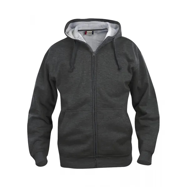 hoodie vest met  rits capuchon heren antraciet voorzijde 26021034         