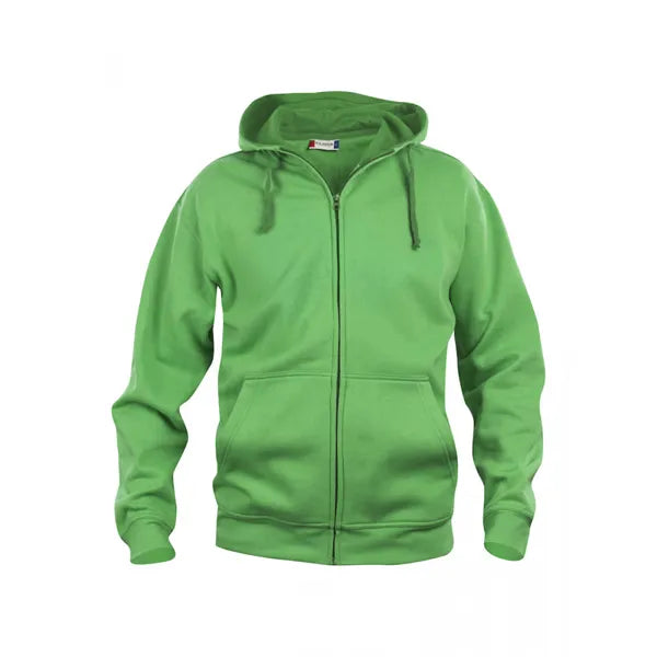 hoodie vest met rits capuchon heren appelgroen voorzijde 26021034