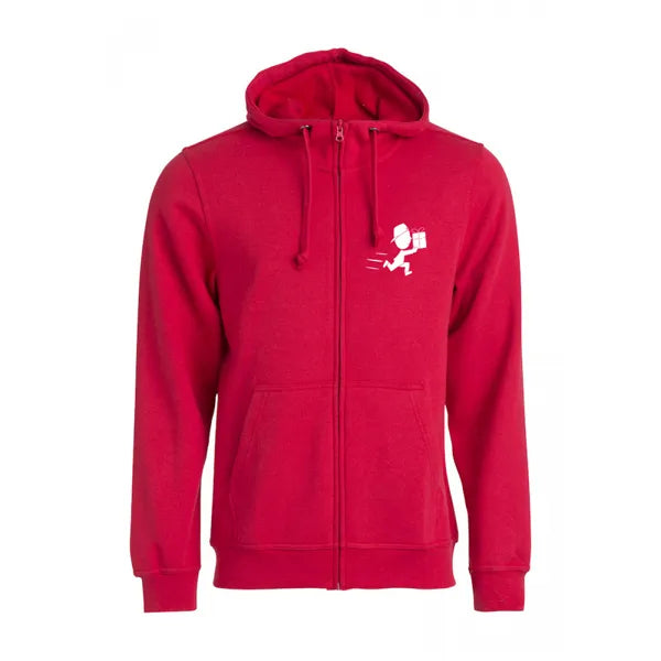 hoodie vest rits capuchon heren rood voorzijde met logo 26021034