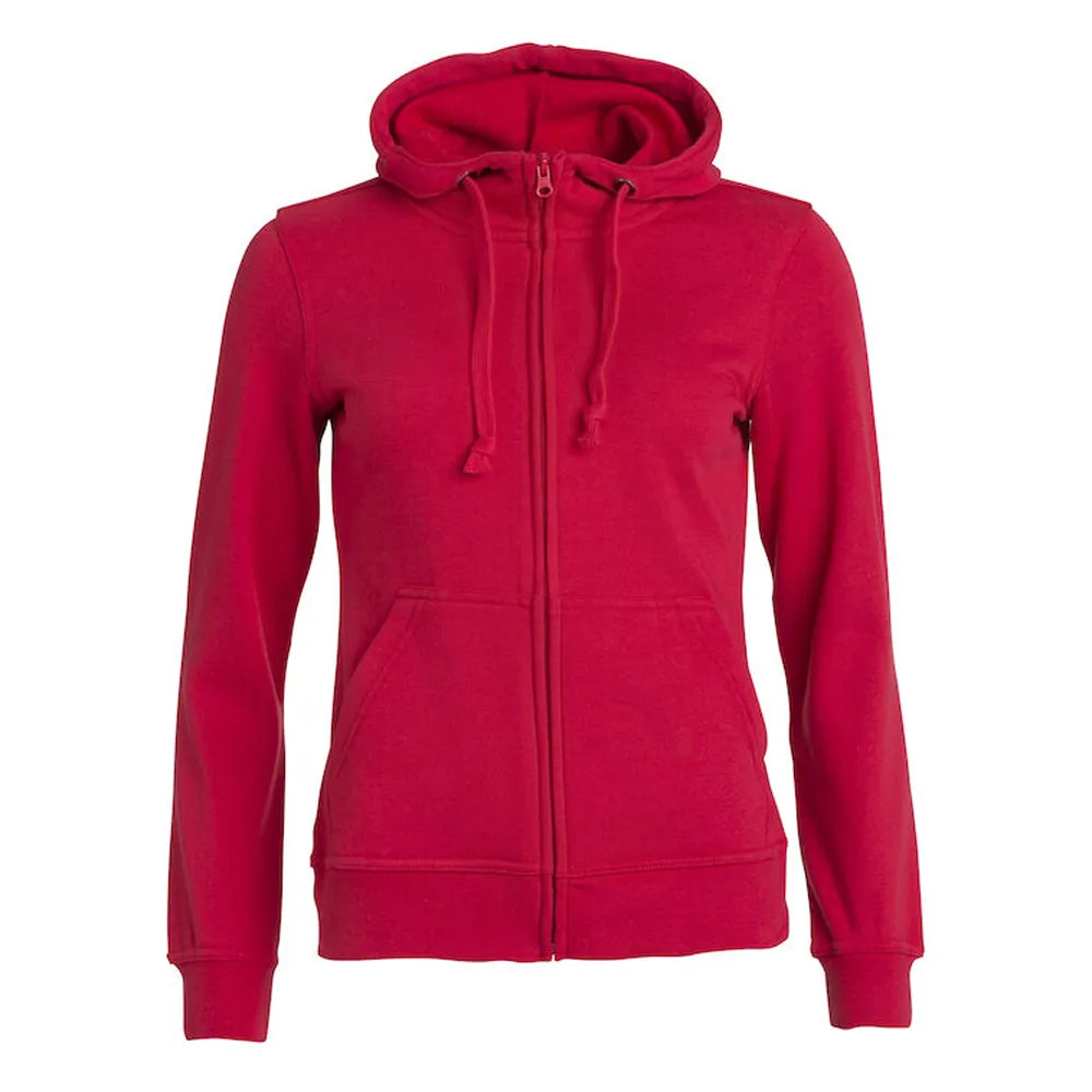 Dames hoodie vest met rits, Rood - 26021035
