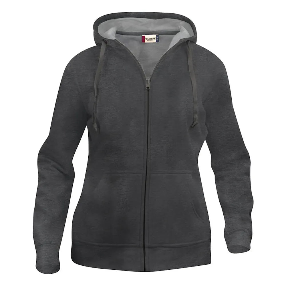 hoodie vest rits capuchon dames antraciet voorzijde 26021035  