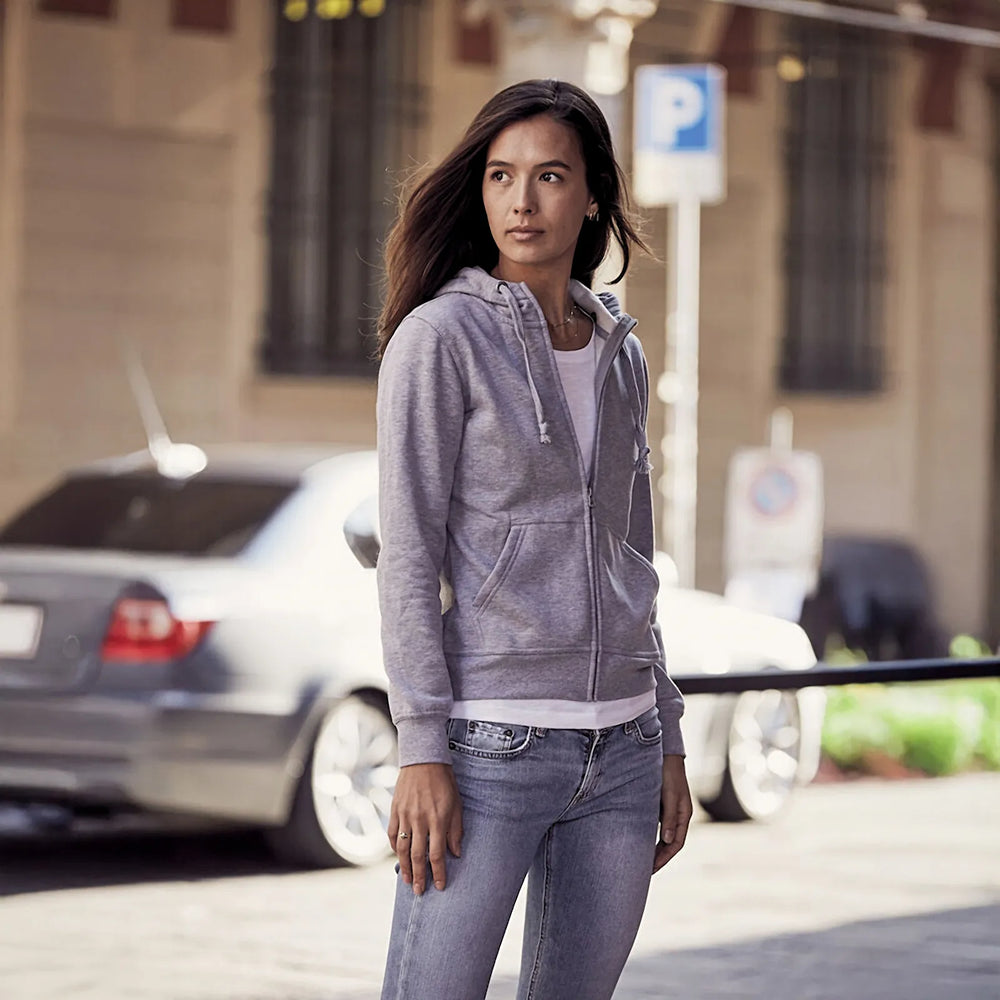 hoodie vest rits capuchon dames grijs melange sfeer foto 26021035