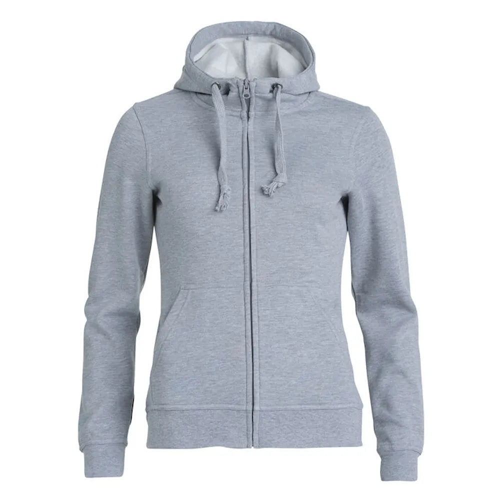 hoodie vest rits capuchon dames grijs melange voorzijde 26021035