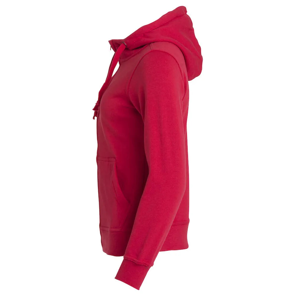 hoodie vest rits capuchon dames rood linker mouw 26021035